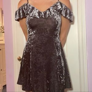 American Eagle Purple Crushed Velvet Mini Dress